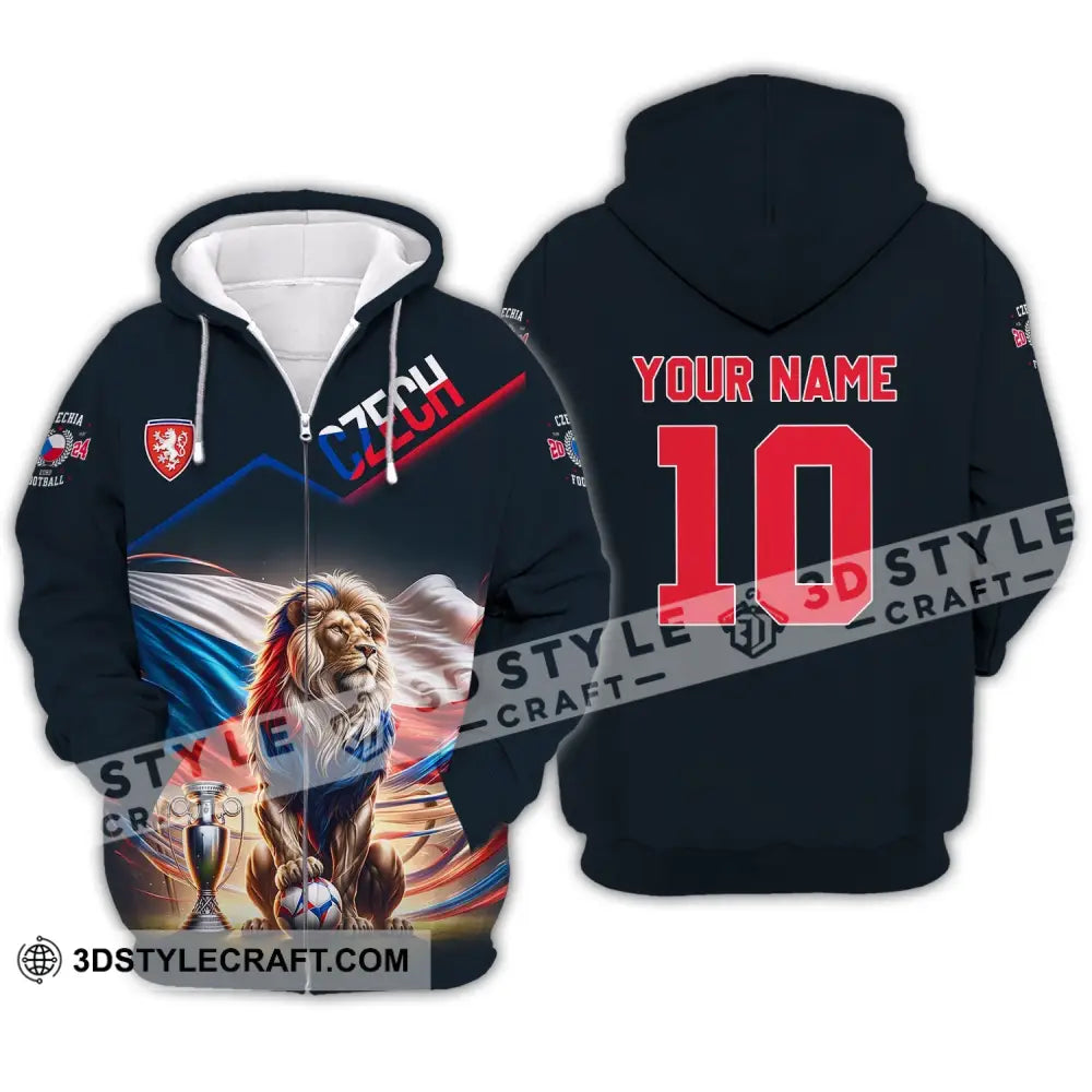 Unisex Shirt - Custom Name And Number Czech National Team Lover Zipper Hoodie / S T-Shirt