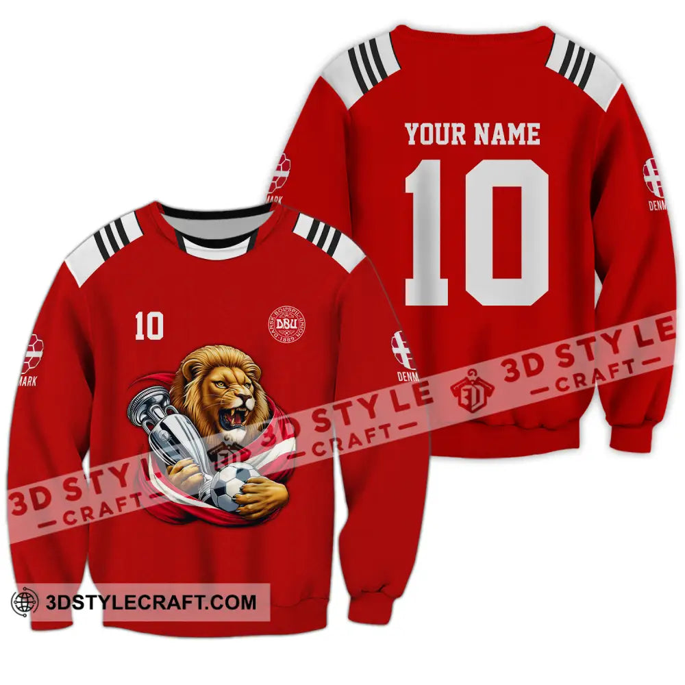 Unisex Shirt - Custom Name And Number Denmark Euro 2024 Football Polo Long Sleeve / S T-Shirt