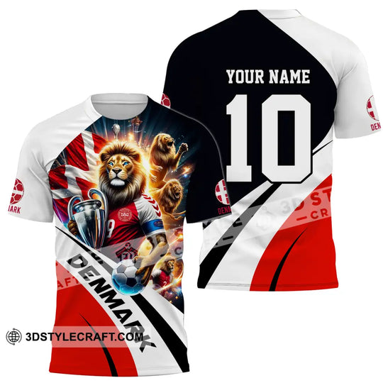 Unisex Shirt - Custom Name And Number Denmark Euro 2024 Shirt National Team style option 2