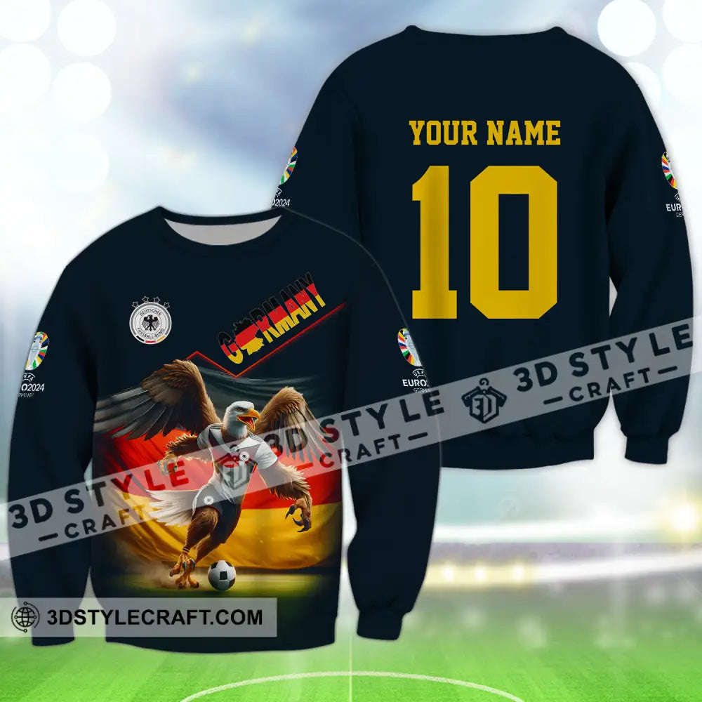 Unisex Shirt - Custom Name And Number Eagle Germany Euro 2024 Long Sleeve / S T-Shirt