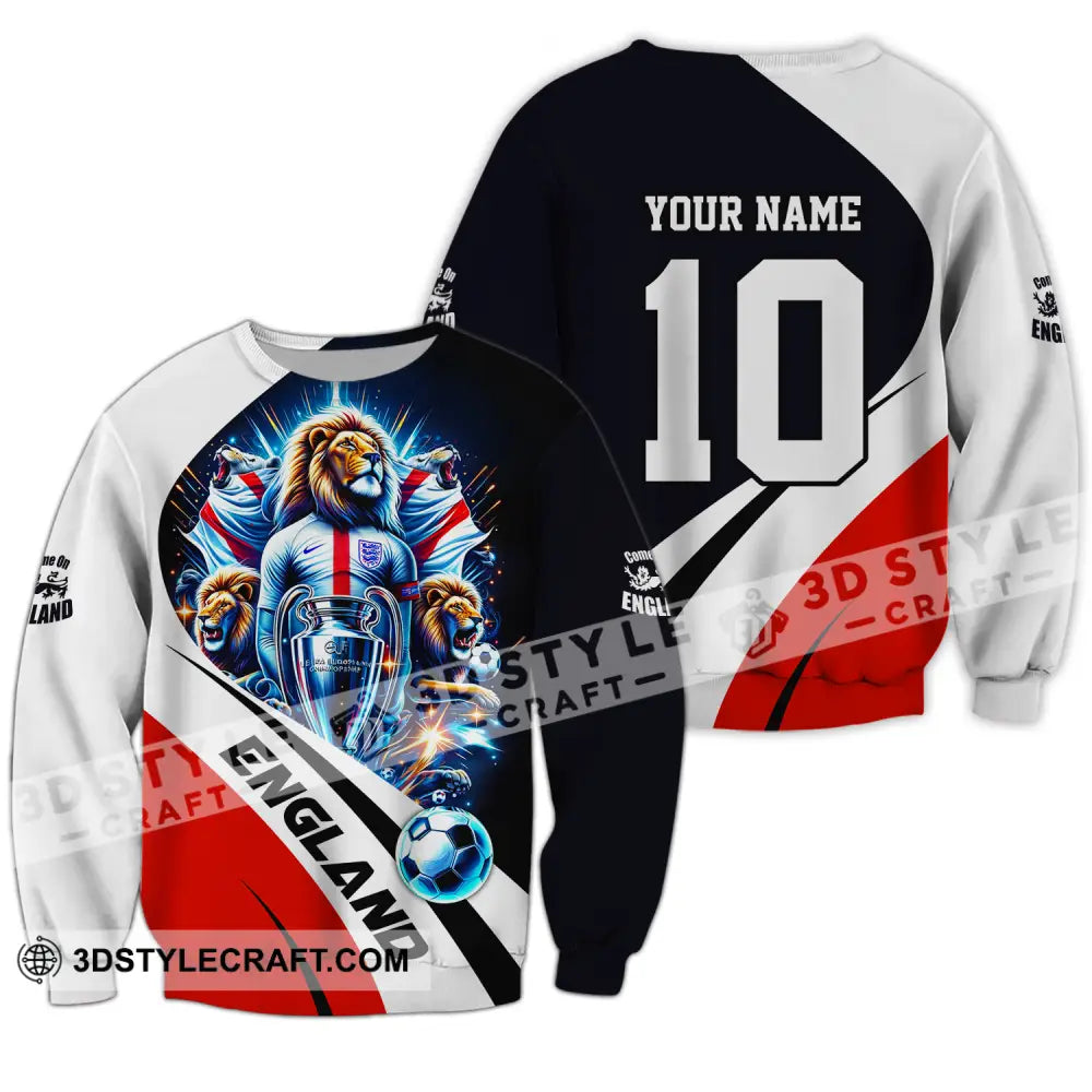 Unisex Shirt - Custom Name And Number England Euro 2024 National Team Long Sleeve / S T-Shirt