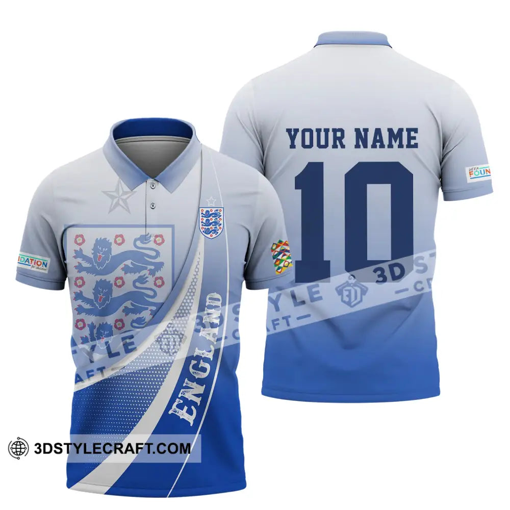 Unisex Shirt - Custom Name And Number England Euro 2024 Polo / S T-Shirt