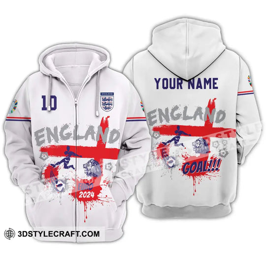 Unisex Shirt - Custom Name And Number, England Euro 2024 Team Flag Color Shirt style option 2