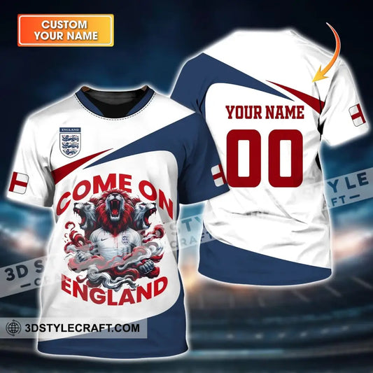 Unisex Shirt Custom Name And Number England Football Come On Polo Long Sleeve T-Shirt