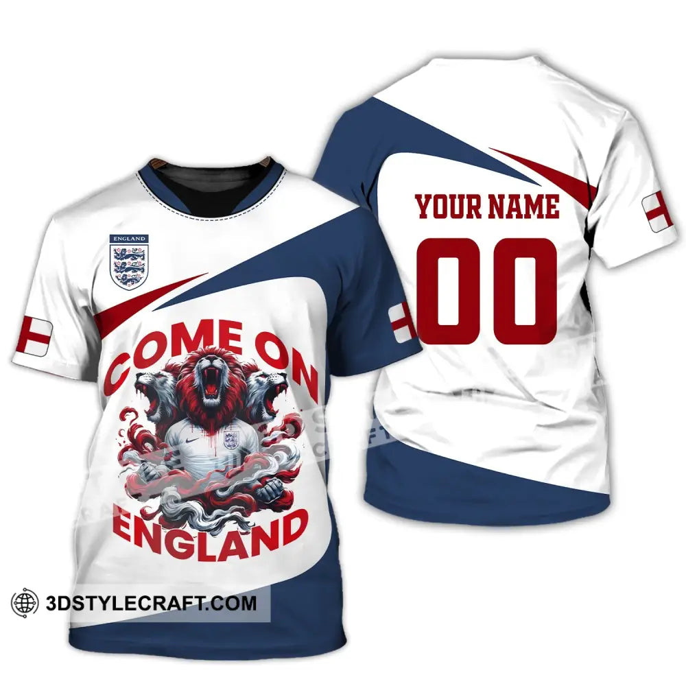 Unisex Shirt Custom Name And Number England Football Come On Polo Long Sleeve T-Shirt / S