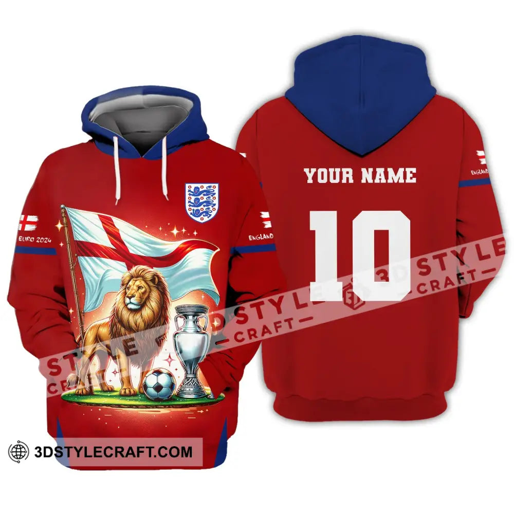 Unisex Shirt Custom Name And Number England Football Euro 2024 Polo Long Sleeve Hoodie / S T-Shirt