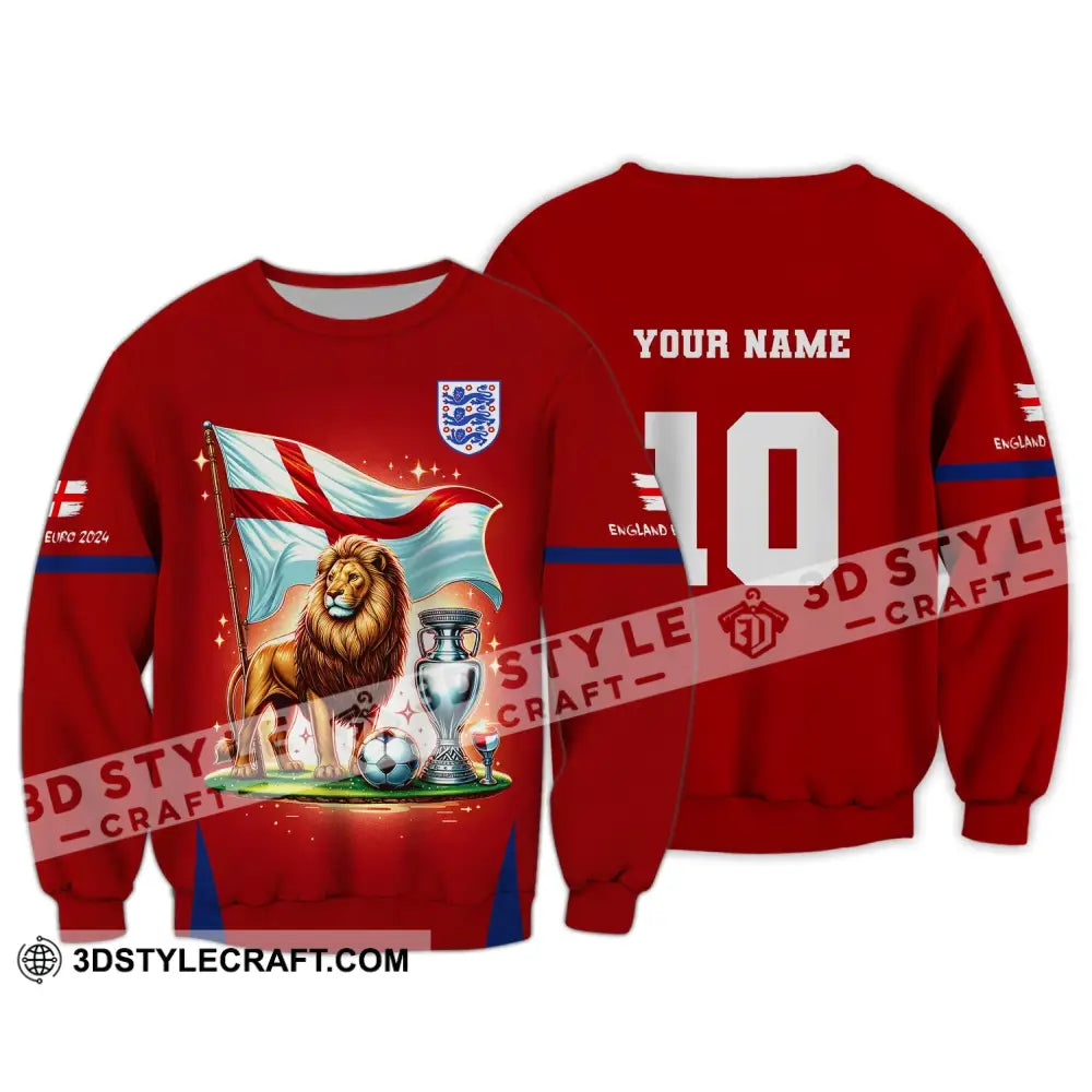 Unisex Shirt Custom Name And Number England Football Euro 2024 Polo Long Sleeve / S T-Shirt