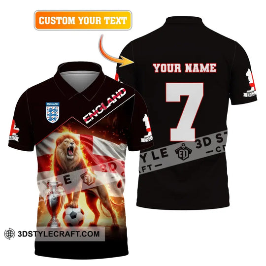 Unisex Shirt, Custom Name and Number England Football Shirt, Euro 2024 Shirt, England Football Polo Long Sleeve style option 1