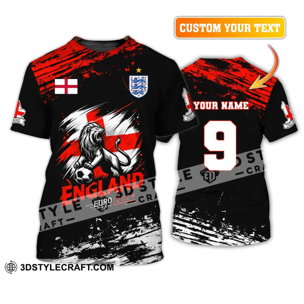 Unisex Shirt Custom Name And Number England Football Euro 2024 Polo Long Sleeve T-Shirt