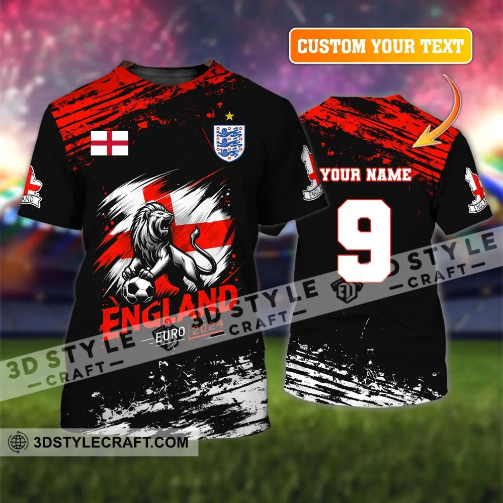 Unisex Shirt Custom Name And Number England Football Euro 2024 Polo Long Sleeve T-Shirt