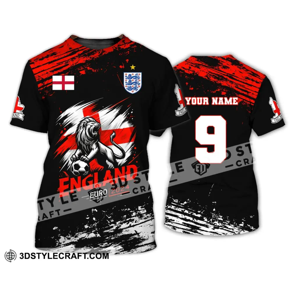 Unisex Shirt Custom Name And Number England Football Euro 2024 Polo Long Sleeve T-Shirt / S