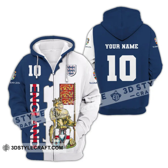 Unisex Shirt, Custom Name and Number England Football Shirt, Euro 2024 Shirt, England Football Polo Long Sleeve style option 4