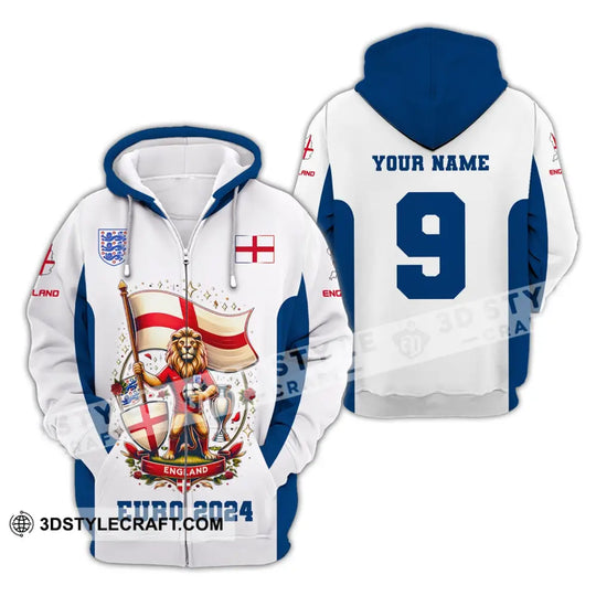 Unisex Shirt, Custom Name and Number England Football Shirt, Euro 2024 Shirt, England Football Polo Long Sleeve style option 3