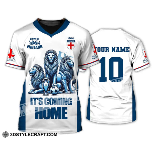 Unisex Shirt, Custom Name and Number England Football Shirt, England Football Polo Long Sleeve, Soccer Lover Shirt style option 2