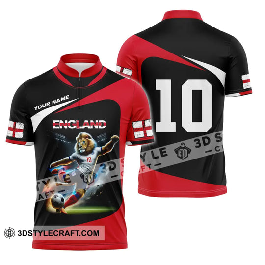 Unisex Shirt - Custom Name And Number, England Lion Playing Ball Shirt style option 4