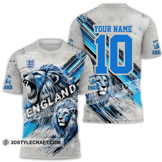 Unisex Shirt - Custom Name And Number England Lover Shirt, Cool Lion style option 2