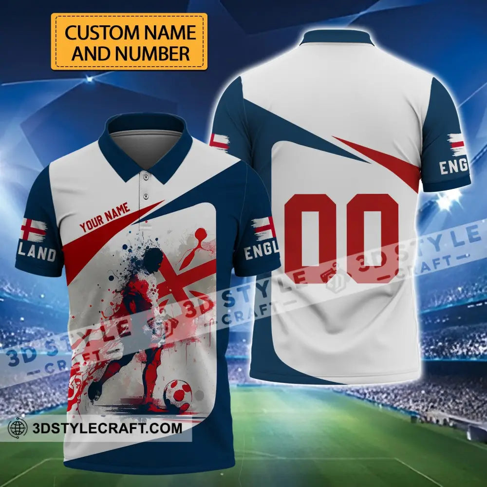 Unisex Shirt - Custom Name And Number England Man Playing Ball Euro 2024 T-Shirt