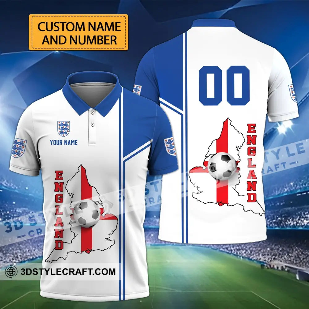 Unisex Shirt - Custom Name And Number England Map Ball Euro 2024 T-Shirt