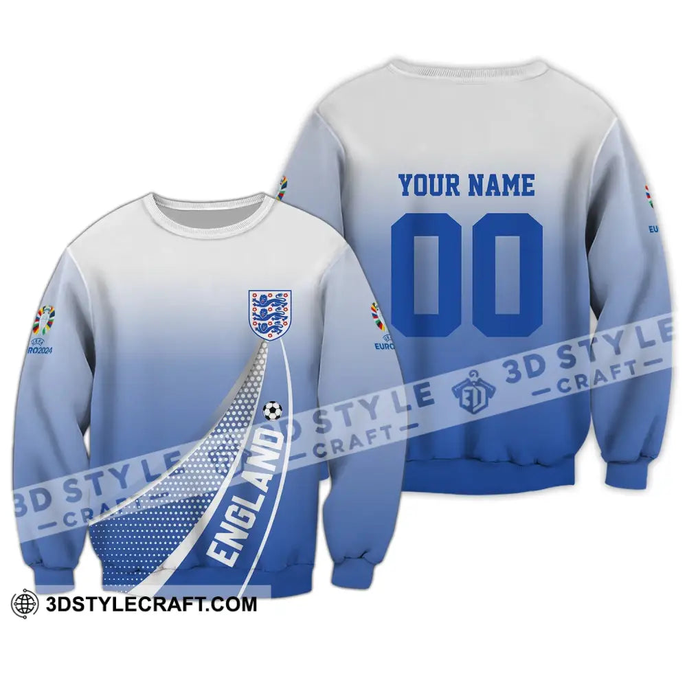 Unisex Shirt - Custom Name And Number England National Team Euro 2024 Long Sleeve / S T-Shirt