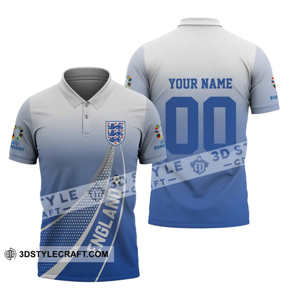 Unisex Shirt - Custom Name And Number England National Team Euro 2024 Polo / S T-Shirt