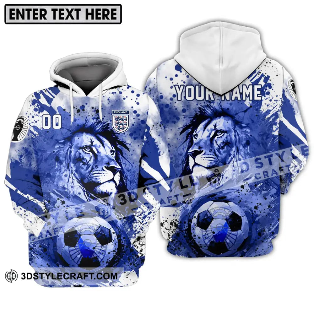 Unisex Shirt - Custom Name And Number England National Team Lion Ball Hoodie / S T-Shirt