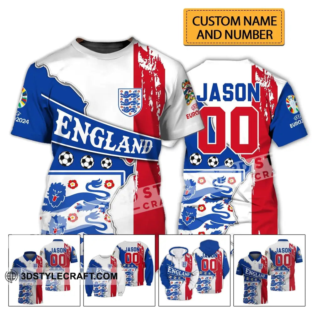 Unisex Shirt - Custom Name And Number England National Team T-Shirt