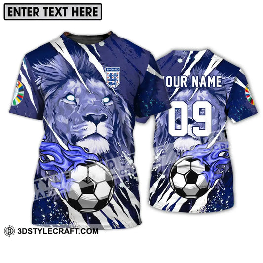 Unisex Shirt - Custom Name And Number England Team Lion Ball T-Shirt / S T-Shirt