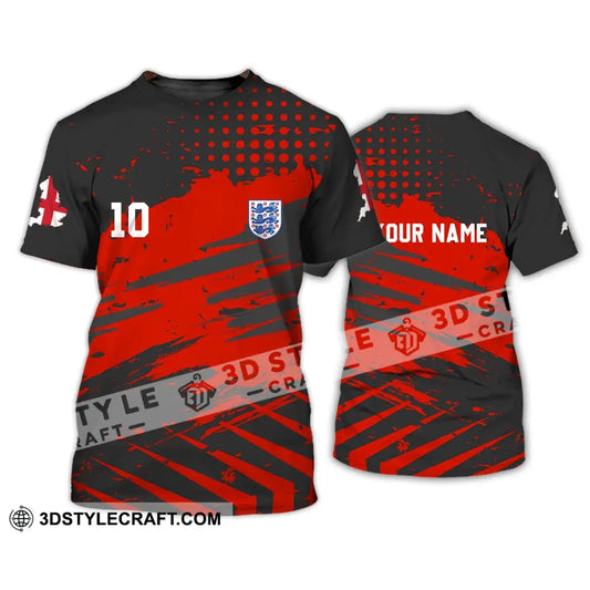 Unisex Shirt - Custom Name And Number England Team Lover Black Red Euro 2024 T-Shirt / S T-Shirt