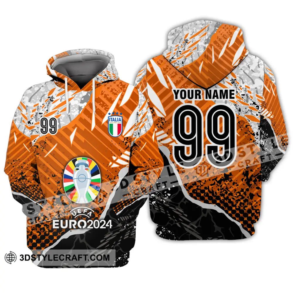 Unisex Shirt - Custom Name And Number Euro 2024 Cup Italia National Team Hoodie / S T-Shirt