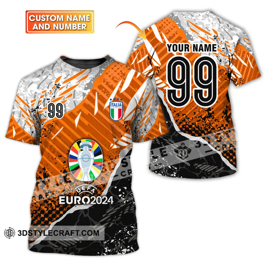 Unisex Shirt - Custom Name And Number Euro 2024 Cup Italia National Team T-Shirt