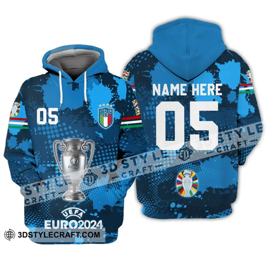 Unisex Shirt - Custom Name And Number Euro 2024 Cup Of Italia National Team Hoodie / S T-Shirt