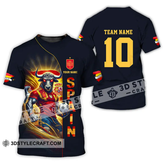 Unisex Shirt - Custom Name And Number Euro 2024 Cup Spain Team T-Shirt / S T-Shirt