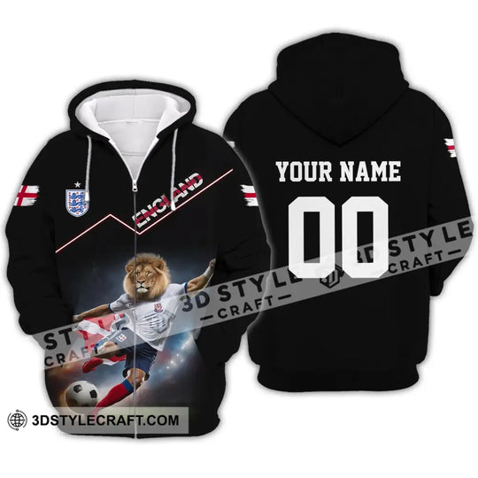 Unisex Shirt - Custom Name And Number, Euro 2024 England Lion Shirt style option 3