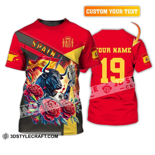 Unisex Shirt Custom Name And Number Euro 2024 Football Spain Polo Hoodie Long Sleeve T-Shirt