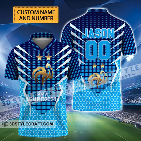 Unisex Shirt - Custom Name And Number Shirt, Euro 2024 Shirt, France National Team Golden Chicken style option 1