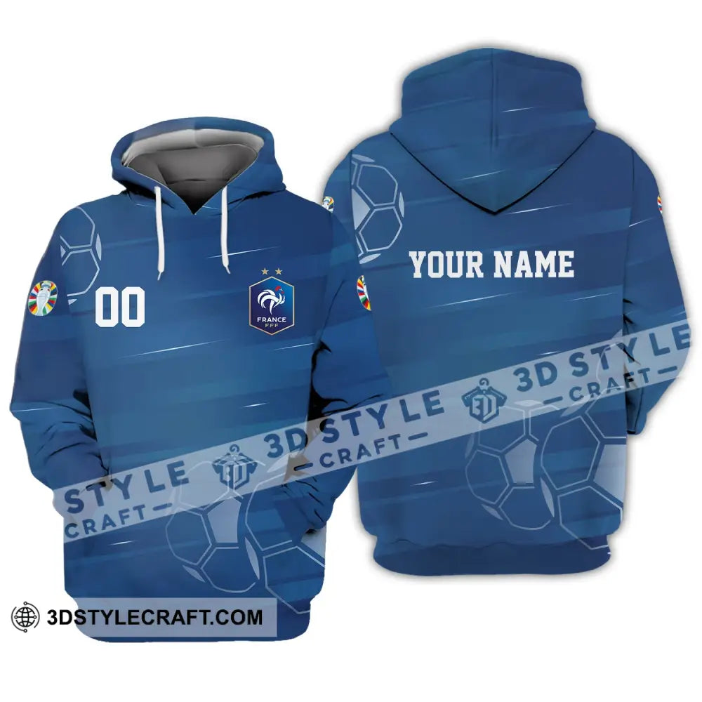 Unisex Shirt - Custom Name And Number Euro 2024 France National Team Hoodie / S T-Shirt