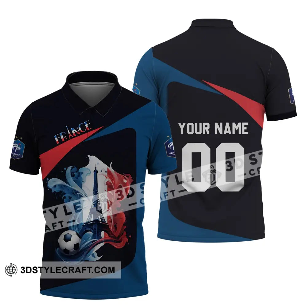 Unisex Shirt - Custom Name And Number Euro 2024 France Team Polo / S T-Shirt