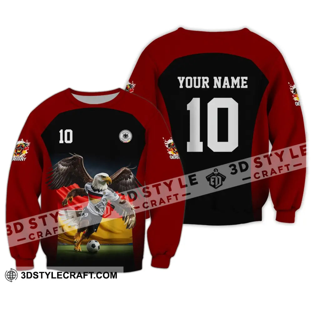 Unisex Shirt - Custom Name And Number Euro 2024 German Eagle Long Sleeve / S T-Shirt