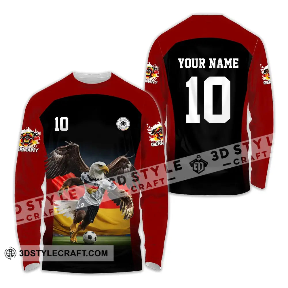 Unisex Shirt - Custom Name And Number Euro 2024 German Eagle Long Sleeve / S T-Shirt