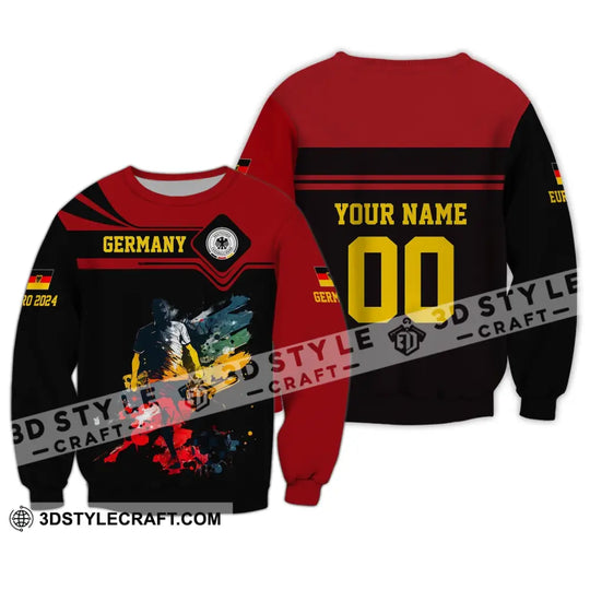 Unisex Shirt - Custom Name And Number Shirt, Euro 2024 Germany Team Black And Red style option 4