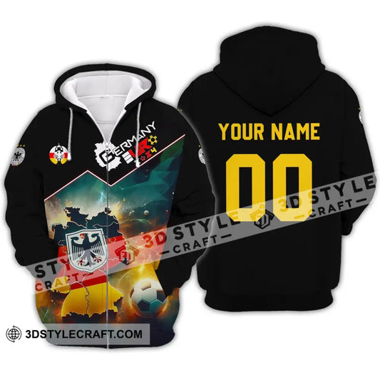 Unisex Shirt - Custom Name And Number Euro 2024 Germany Team Lover Zipper Hoodie / S T-Shirt