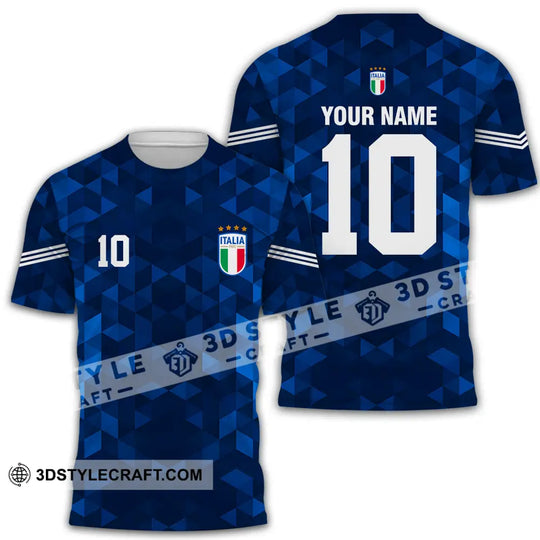 Unisex Shirt - Custom Name And Number, Euro 2024 Shirt Italia National Team Blue style option 1