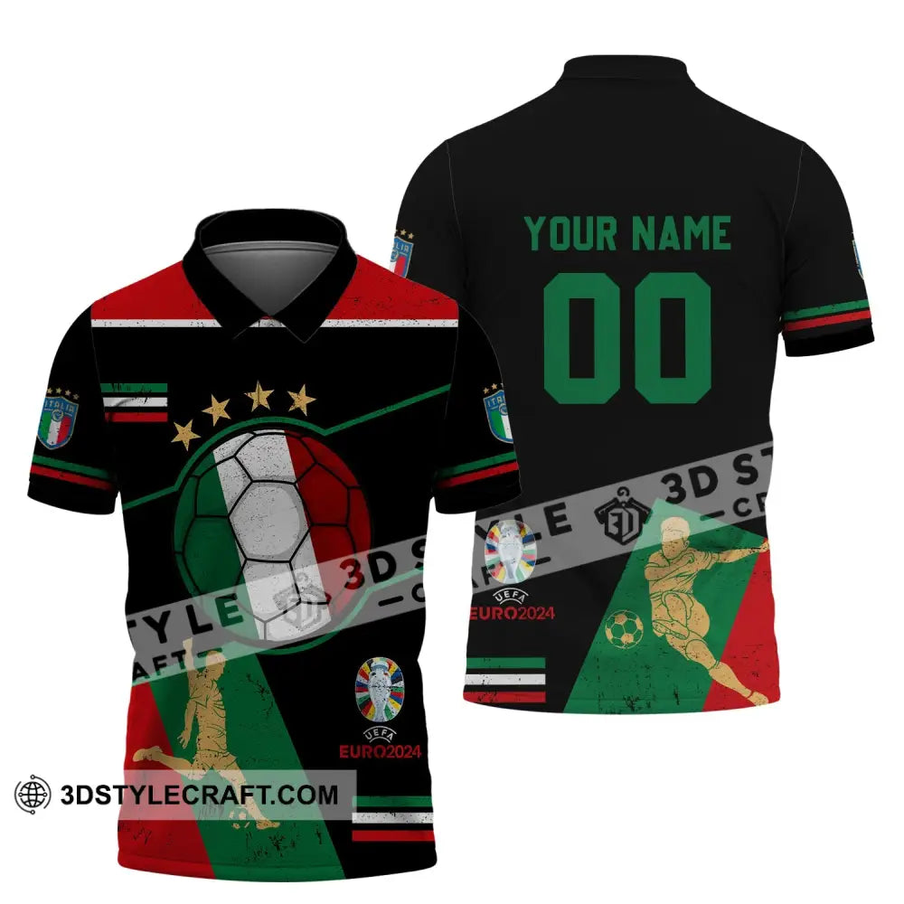 Unisex Shirt - Custom Name And Number Euro 2024 Italia Team Polo / S T-Shirt