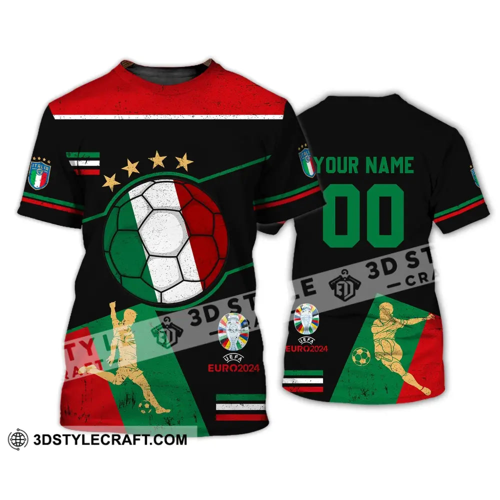 Unisex Shirt - Custom Name And Number Euro 2024 Italia Team T-Shirt / S T-Shirt