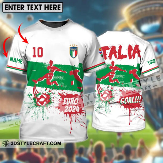 Unisex Shirt - Custom Name And Number Euro 2024 Italy National Team Goal! T-Shirt