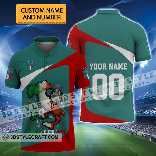 Unisex Shirt - Custom Name And Number, Euro 2024 Italy Team Lover Shirt style option 1