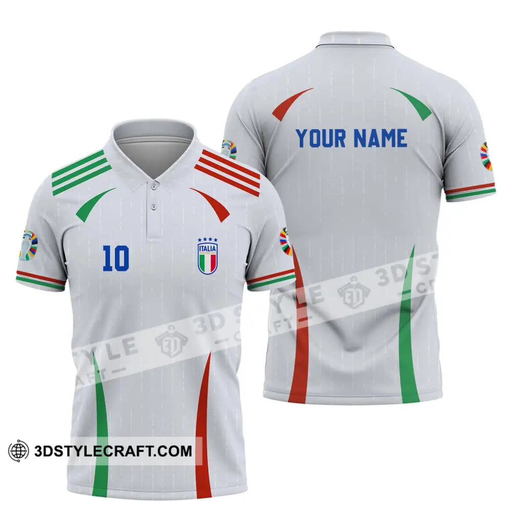 Unisex Shirt - Custom Name And Number Euro 2024 Italy Team Polo / S T-Shirt