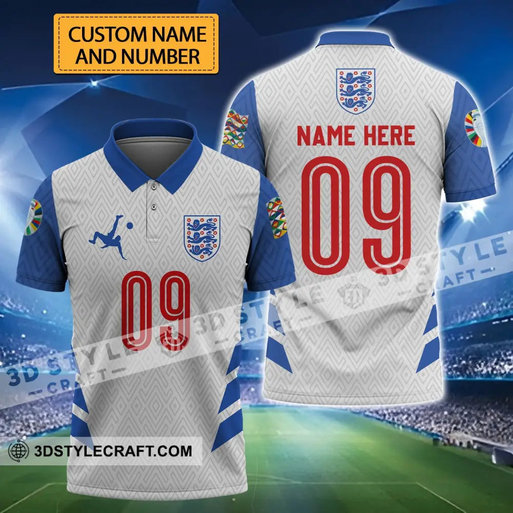 Unisex Shirt - Custom Name And Number Euro 2024 Logo England Team T-Shirt