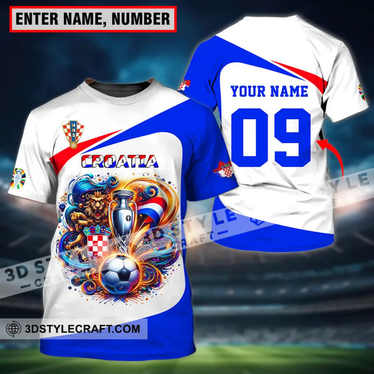 Unisex Shirt - Custom Name And Number Euro 2024 National Team Croatia Ball Cup T-Shirt