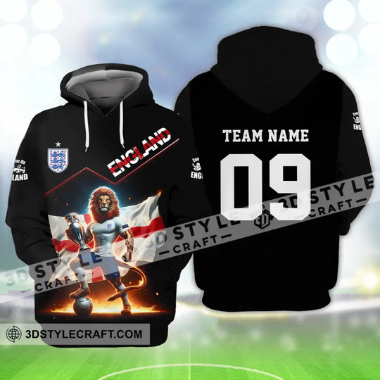 Unisex Shirt - Custom Name And Number Shirt, Euro 2024 National Team, England Lion Flag style option 4